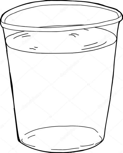 Outlined Plastic Cup Of Water — Stock Vector © Theblackrhino 70590229