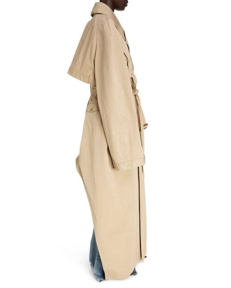 Balenciaga Deconstructed Oversize Trench Coat In Natural Lyst