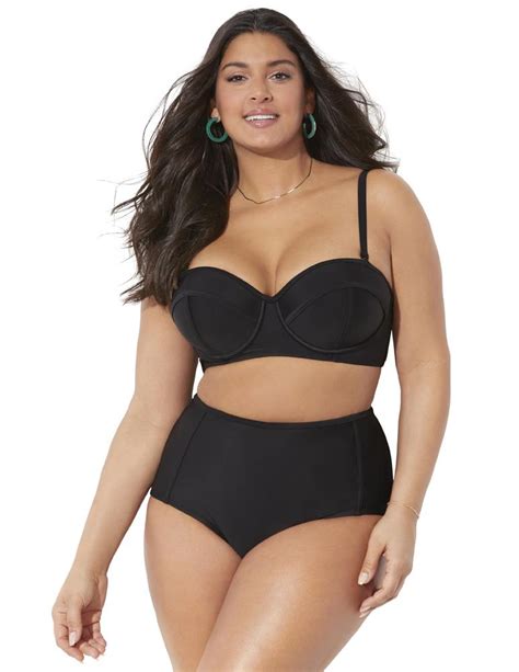 Swimsuits For All Women S Plus Size Madame Underwire High Waist Bikini