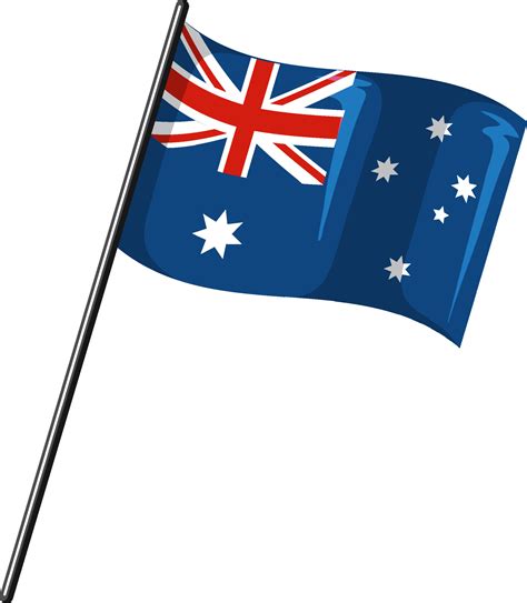 Australian flag with pole 11127671 Vector Art at Vecteezy