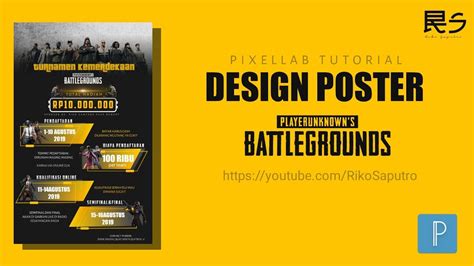 Pixellab Tutorial Cara Membuat Poster Turnamen Pubg Part 2 Youtube