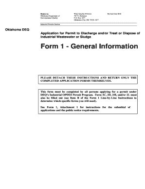 Fillable Online Deq State Ok Form1InstructionsFormCombined7 25 16 Mbm