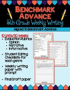 Benchmark Advance Fifth Grade Weekly Writing Units Tpt