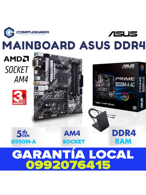 Tarjeta Madre Asus Micro Atx Prime B550m A Ac S Am4 Amd B550 Hdmi