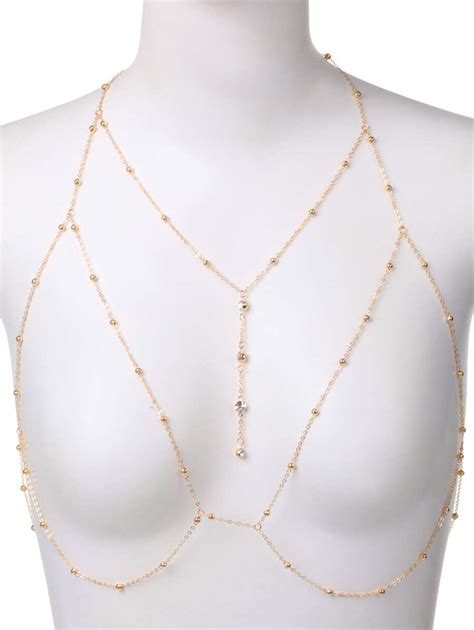 1pc Women S Rhinestone Bikini Body Chain Lingerie Accessory SHEIN USA