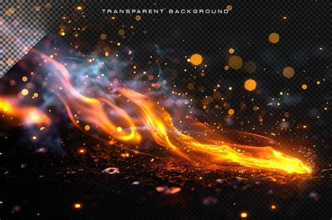 Premium Psd Abstract Vfx Special Effect Fire Particles In Transparent