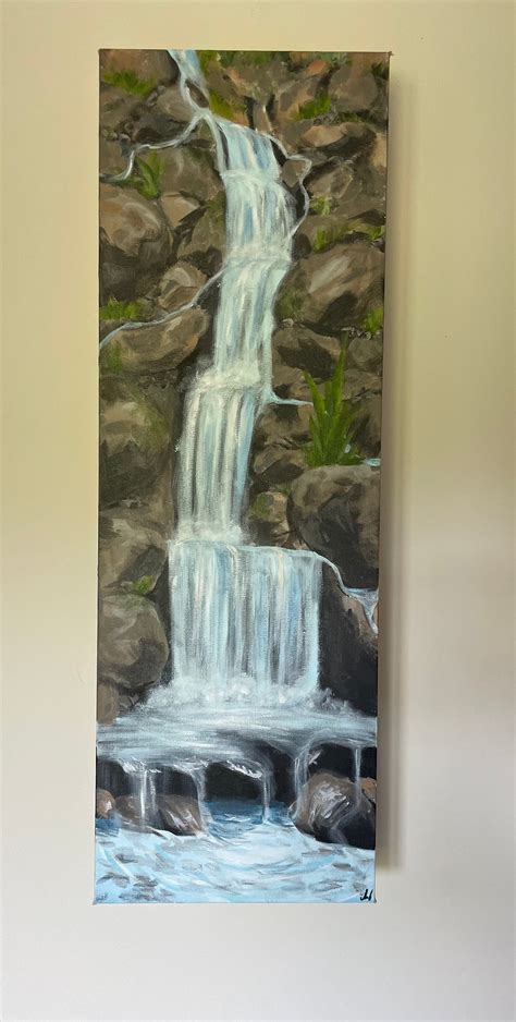 The Waterfall Acrylic on Canvas Original Signed Painting - Etsy