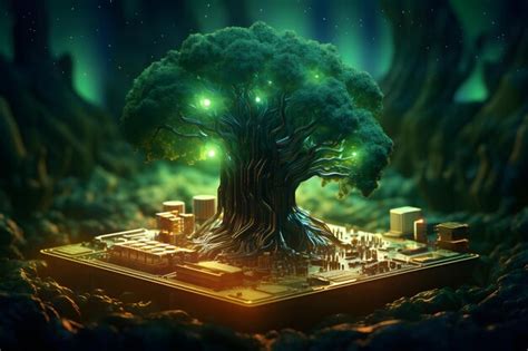 Premium Photo Fantasy Tree Artwork World Tree Tree Illustration