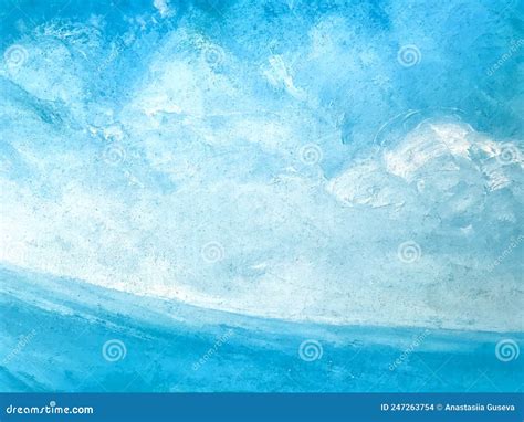 Abstract Art Background Light Blue And Turquoise Colors Watercolor