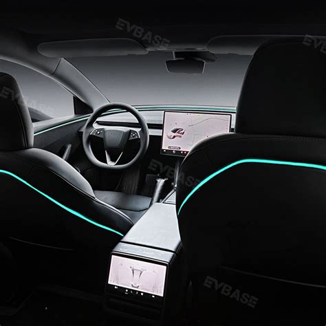 Tesla Model 3 Highland Backseat Ambient Lights Car Neon Light Interior Evbase Premium Evandtesla