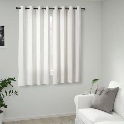 MERETE room darkening curtains, 1 pair, white, 57x84" - IKEA