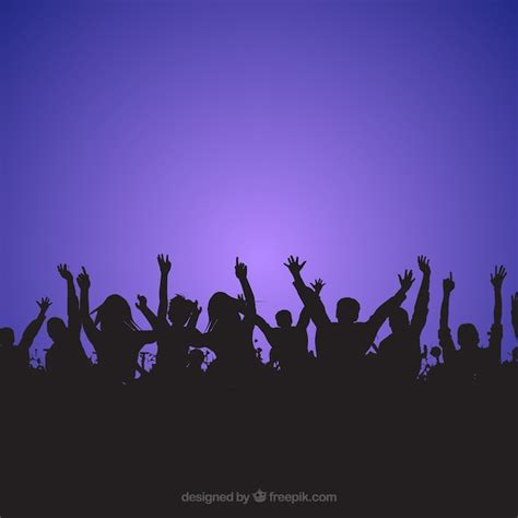 Cheering Crowd Silhouette Vector