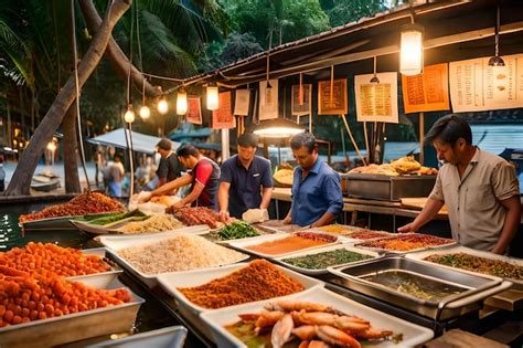 Premium Photo | A food stall at a market