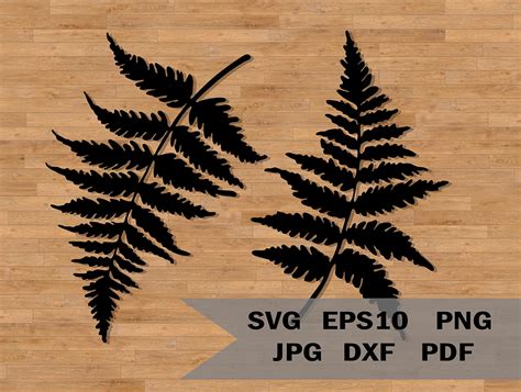 Fern Leaves Template Svg Stencil Leaves Nature Svg Laser Etsy