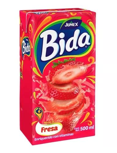 Caja Jugo Bida Sabor Fresa De 500 Ml En 12 Piezas