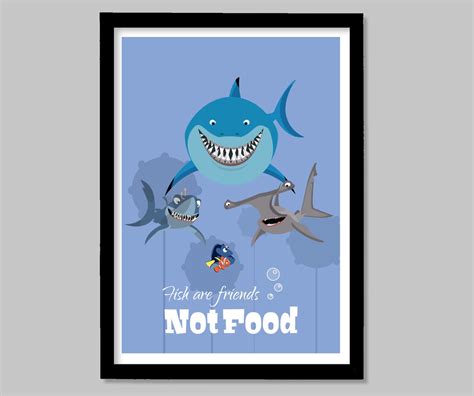 Finding Nemo Personalised Prints Sharks Bruce Anchor & Chum. - Etsy