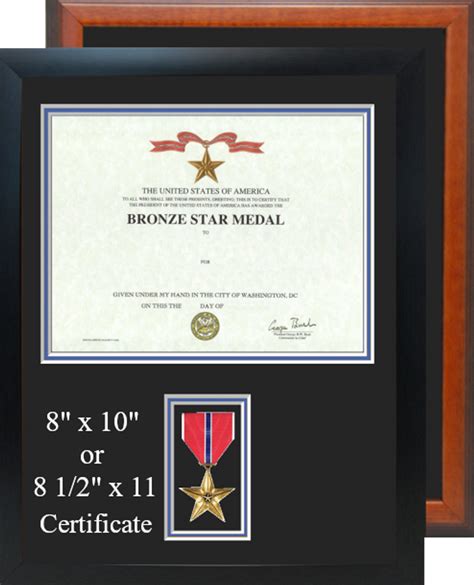 Bronze Star Certificate Frame