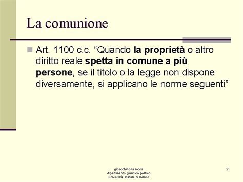 Comunione Condominio E Multipropriet 1 Comunione Gioacchino La