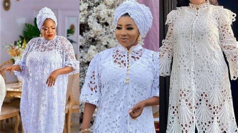 White Aso Ebi Styles African Dresses 2022 Stunning Asoebi For Owanbe