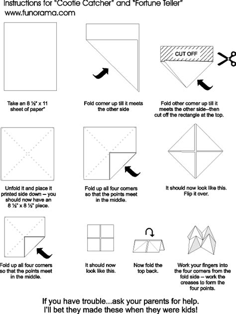 Cootie Catchers For Learning Origami Fortune Teller Cootie Catcher