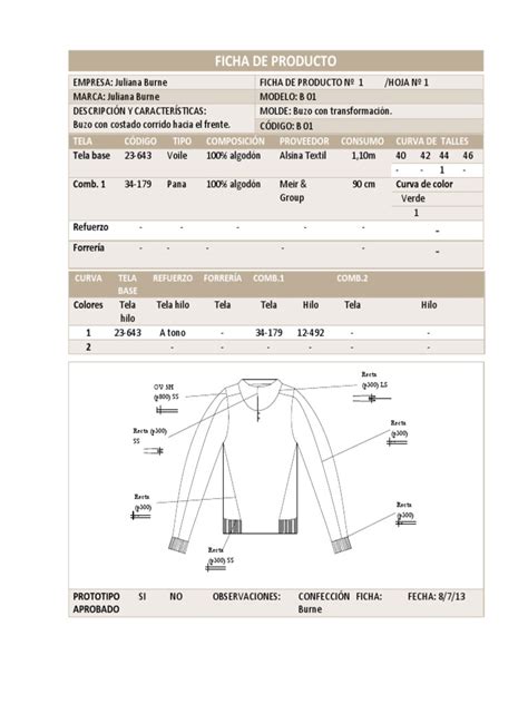 Ficha Tecnica Textilpdf Textiles Bienes De Consumo