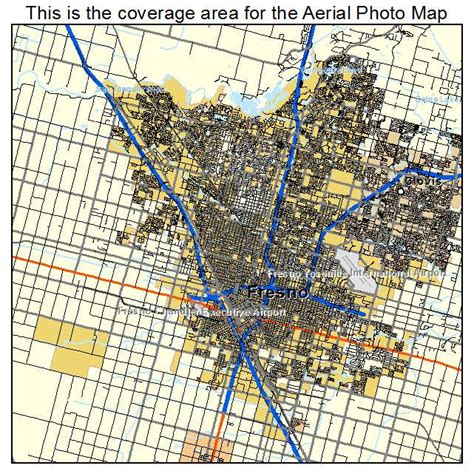 aerial photography map  fresno ca california