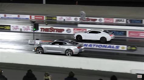 Dodge Charger Srt Hellcat Drags Chevy Camaro Ss Effortless Destruction