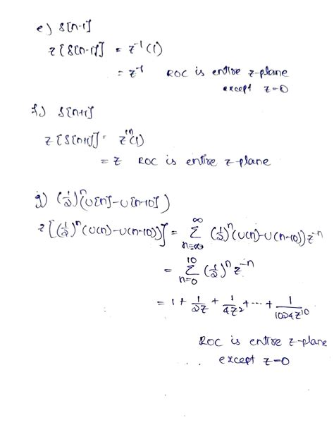 Solved Determine The Z Transform Including Roc For Each Of The