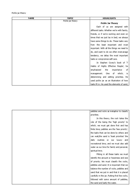 Pickle Jar Theory | PDF | Psychological Concepts | Behavioural Sciences