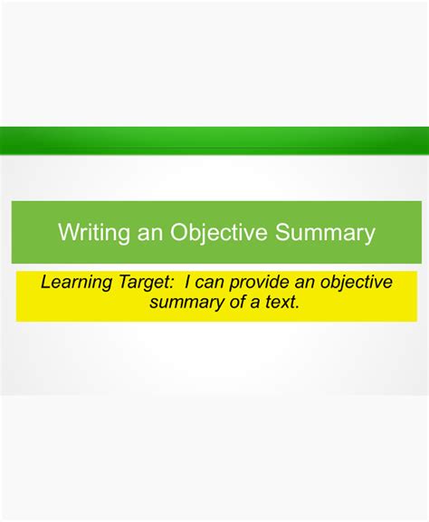 Objective Summary Examples Format How To Write Pdf