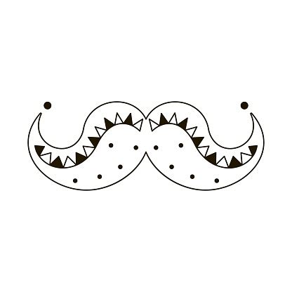 Vector Mexican Moustache Cartoon Illustration Isolated Sticker Stock ...