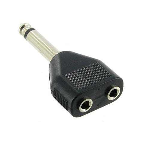 Inch Mono Plug To Mm Stereo Double Jacks Audio Adapter Aa