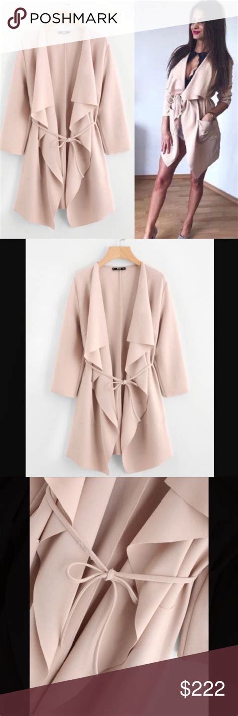 Waterfall Collar Pocket Front Wrap Coat Clothes Design Fashion Tips