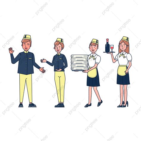 Flat Character Set Vector Art Png Character Collection Of Catering Big