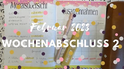 Wochenabschluss 2 Im Februar 2023 Budgetplanung Umschlagmethode YouTube