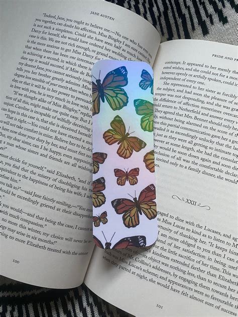 Holographic Monarch Butterfly Bookmark Bookmarks Bookish Etsy