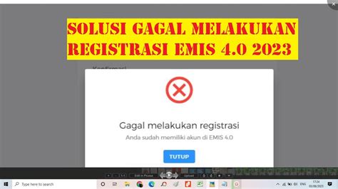 Solusi Gagal Melakukan Registrasi Anda Sudah Memiliki Akun Emis