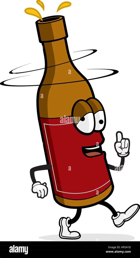 A Happy Cartoon Drunk Beer Walking And Smiling Stock Vector Image And Art