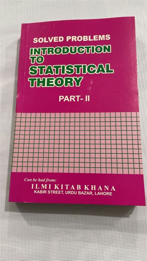 Solution Introduction To Statistical Theory Part Ilmi Kitab Khana