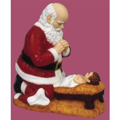 Kneeling Santa Claus Statue In Indooroutdoor Vinyl Composition St