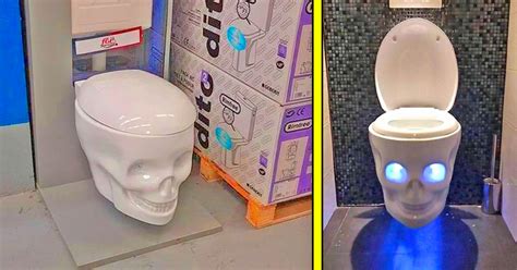 This Skull Toilet Has Built In Led Lights For A Quick Release Of Your Demons