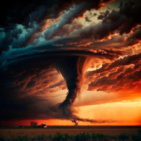 Premium Photo A Great And Huge Tornado Spawned In The Field Dramatic