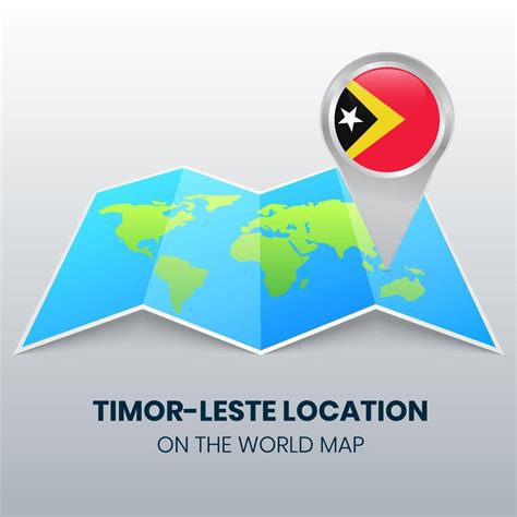 Locatie Icoon Van Timor Leste Op De Wereldkaart Ronde Pin Icoon Van