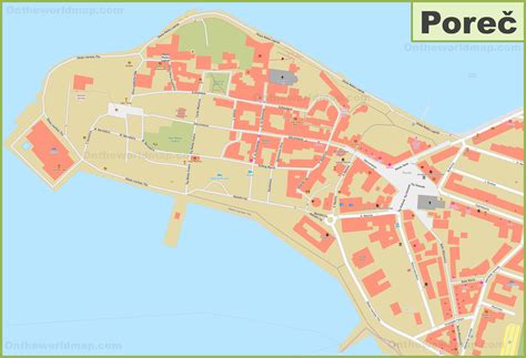 Poreč old town map - Ontheworldmap.com