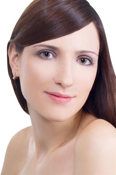 Lovely Nude Brunette Over White Stock Image Image Of Body Alluring