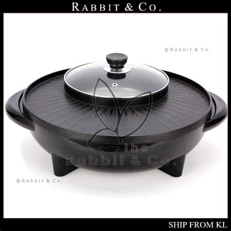 R C In Round Barbecue Hot Pot Dual Pot Electric Hot Pot Bbq Grill Steamboat Hot Pot Shabu