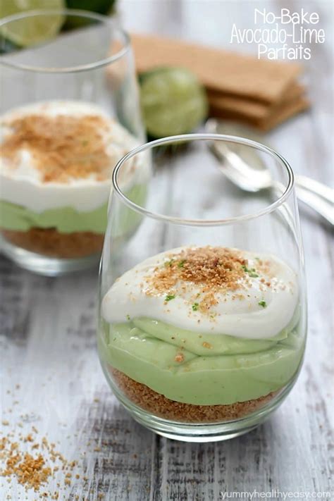 No-Bake Avocado Lime Parfait - Yummy Healthy Easy