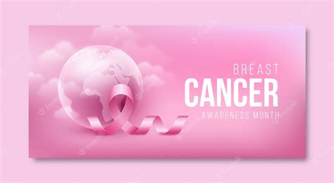 Free Vector Realistic Breast Cancer Awareness Month Horizontal Banner