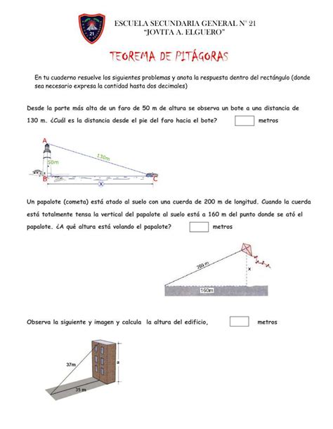 Teorema De Pitágoras Interactive Exercise For Tercero De Secundaria