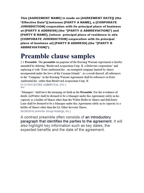 Preamble Example | PDF